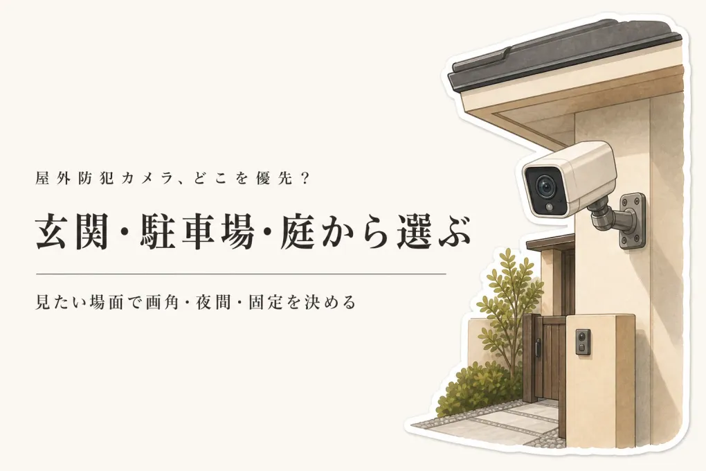 屋外防犯カメラ 工事不要の設置場所はどこを優先？玄関・駐車場・庭を画角で選ぶ